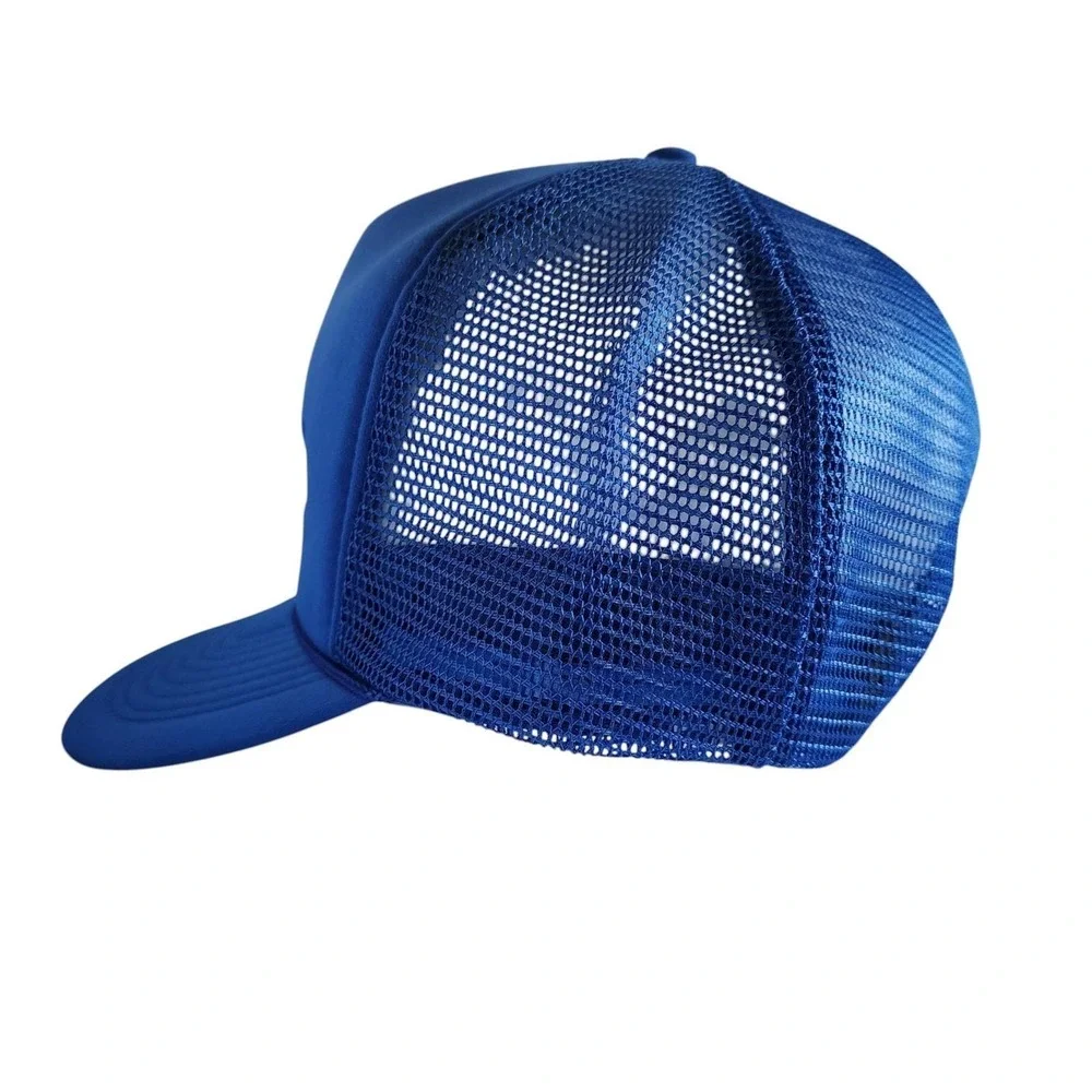 Vintage 80s Ft Worth Texas Trucker Snapback Hat NWT Royal Blue Embroidered